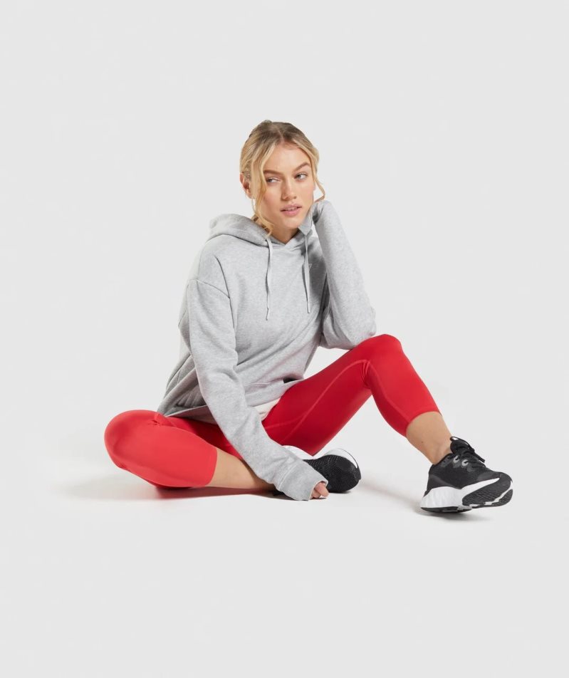 Bluzy Z Kapturem Gymshark Treningowe Oversized Damskie Głęboka Szare | PL 157SCK